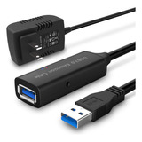 Rshtech Cable De Extensin Activo Usb 3.0 De 32 Pies Con Adap