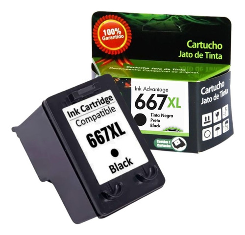 Cartucho Compativel Hp 667xl Preto Deskjet  2774 2776 2376