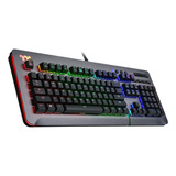 Teclado Juegos Thermaltake Nivel 20 Rgb Aluminio Y Titanio,