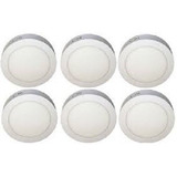 6 Focos Panel Led 12w Redondos Sobrepuesto Luz Calida Y Fria