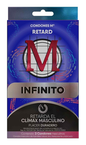 Condones Masculinos M Retard Látex Natural X3 Piezas