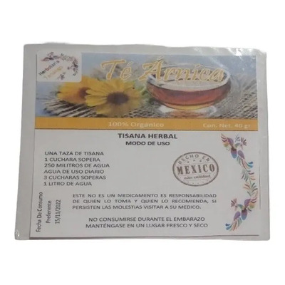 Té De Árnica 40gr Producto Tenango 100% Natural Deshidratada | Meses sin interés