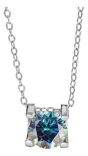 2ct Moissanita Collar De Diamantes Plata Esterlina Cadena