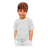 Camiseta Básica Lisa Branca Infantil 02 Ao 14 Algodão Fio 30