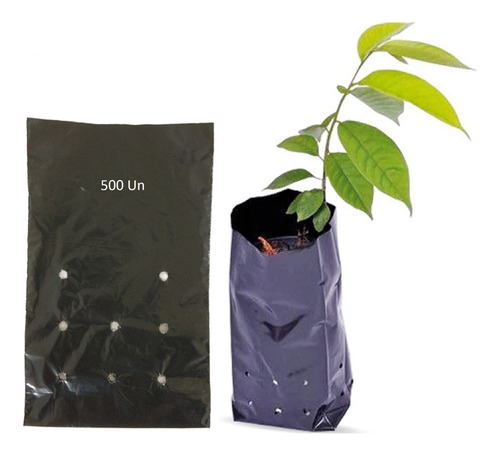 Saco Para Mudas Plástico Preto 15x25 500un Germinação Planta