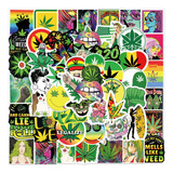 Pack 102 Adesivos Maconha Vinil Brilhante Erva Tabacaria