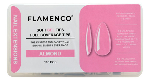 Tips Soft Gel Cobertura Completa Lisas  Flamenco 