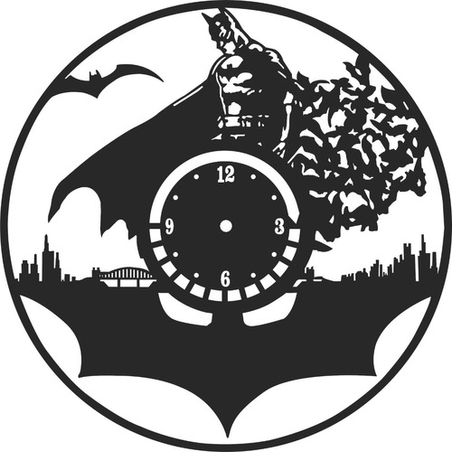 Reloj Batman En Madera