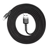 Cable iPhone Usb A Lightning 1.5a 2m Gris/negro Baseus