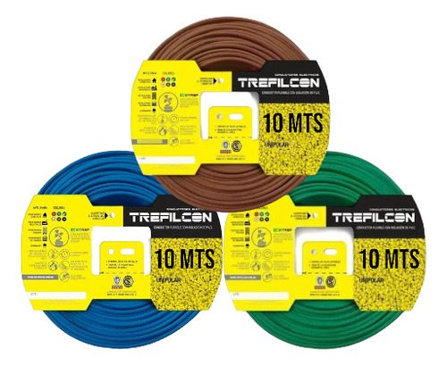 Cable Unipolar 1.5mm X 10m Pack X 3 Colores