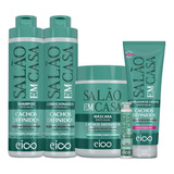 Eico Salão Em Casa Cachos Definidos Crespos 800ml 5 Produtos