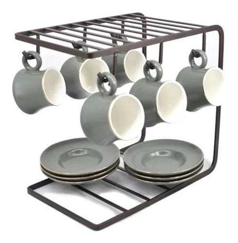 Organizador Estante Tazas C Ganchos Metalico 19179 Bazarnet.