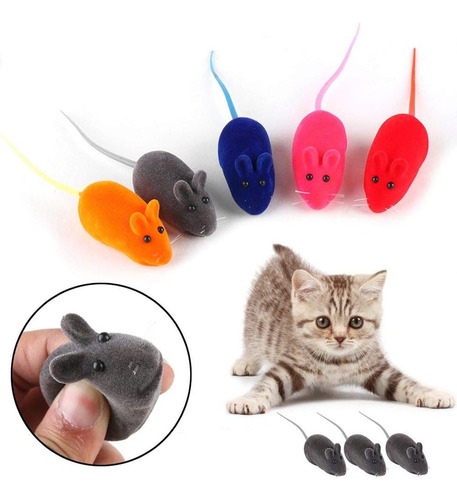 Juguete Ratón Con Sonido Chillón X3 Para Gatos