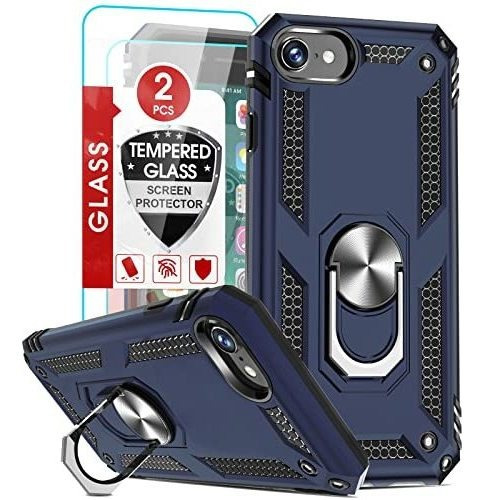 Funda Para iPhone SE 2020/2022 (3rd/2nd Gen)  Azul +vidrios