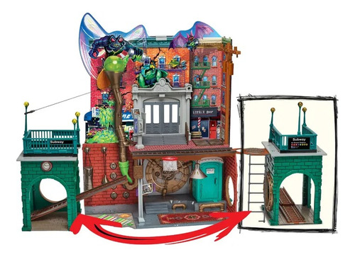 Playmates Lair Playset Tmnt Tortugas Ninja Sede Cuartel Set