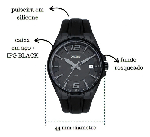 Relógio Orient Masculino Preto Mpsp1012 G2px