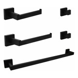 Set De 5 Accesorios Para Baño Negro Mate Ralbay -8ckrlxpr