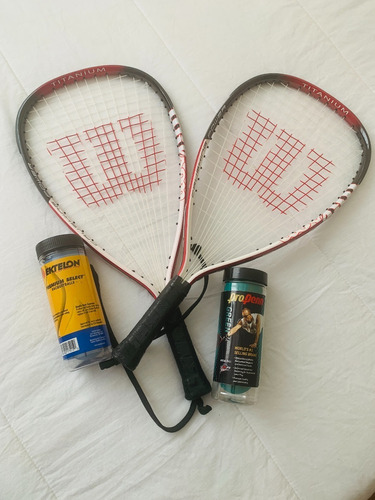 Raquetas Racketball Titanium + Bolas  