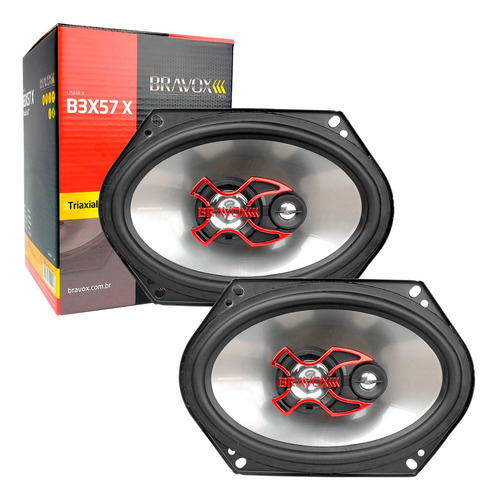 Alto Falante Bravox 5x7 Polegadas Triaxial 100w B3x57x Par C