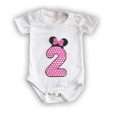 Pañalero Bebe Personalizado Con Numero Minnie Mouse