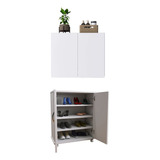 Conjunto Armário Organizador Branco + Módulo Suspenso 60 Cm