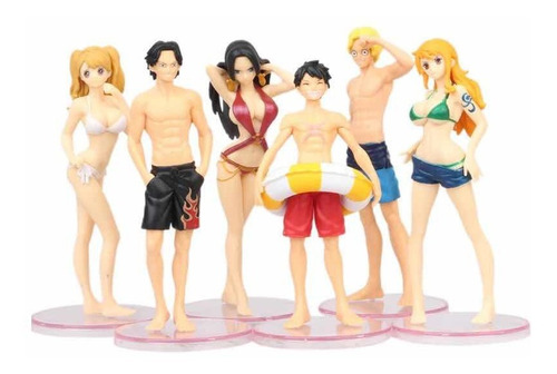 Figuras Anime One Piece Luffy Ace Nami Sanji Vivi Set 6