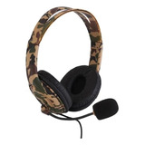 Headset Gamer Com Microfone Camuflado Para Ps4 Xbox Pc