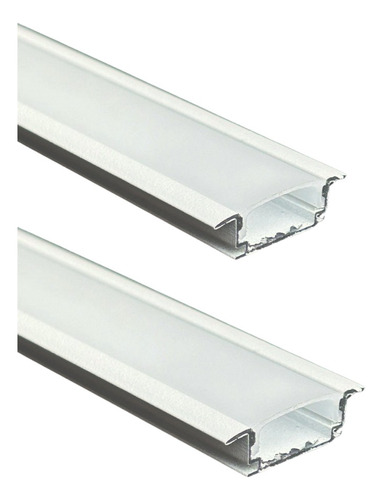 Kit Perfil De Embutir 24mm  Aluminio Para Fita Led 2 Metros