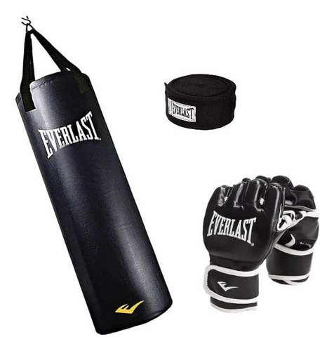 Set Combo De Mma Everlast Elite Pro Saco De Boxeo 80lb