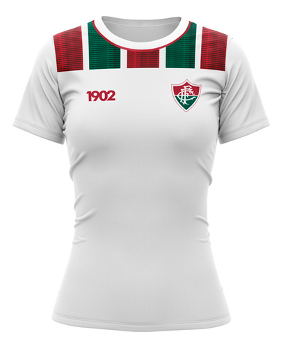 Camisa Fluminense Feminina Branca Licenciada Baby Look