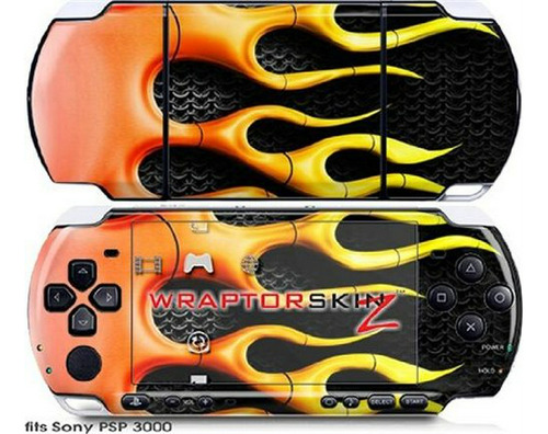 Skin De Estilo De Etiqueta Sony Psp 3000 - Llamas De Metal