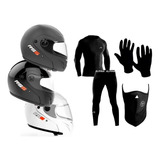 Casco Hawk Rs5 + Conjunto Termico + Guantes + Mascara Sti