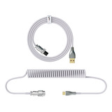 Cable De Datos Con Conector Usb Mecánico Blanco A Nylon Hxsj