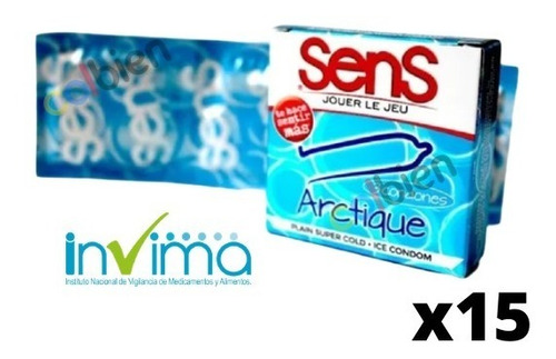 Condones Preservativos Sensacion Fria Sen Intimo Invima X15