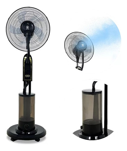 Ventilador Pedestal Turbo Con Rociador Agua Control Remoto 