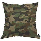 Funda De Almohada Estampado De Camuflaje, Verde Militar...