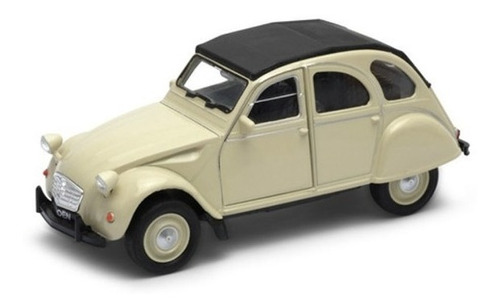 Welly 1:34 Citroen 2cv Soft Top Crema Clasico Autito 