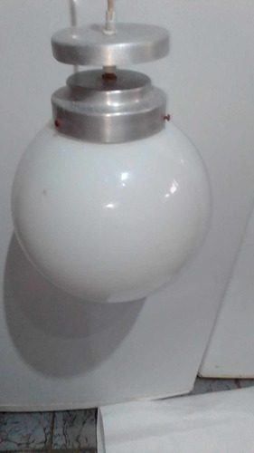 Colgante  Bocha Globo Vidrio Blanco De 1 Luz  