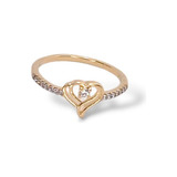 Anillo Corazón Calado Y Cristales Laminado Oro 18k Bellanel