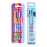 Kit 4canetas Coloridas E 2canetas Azuis *linha Mentos Escola