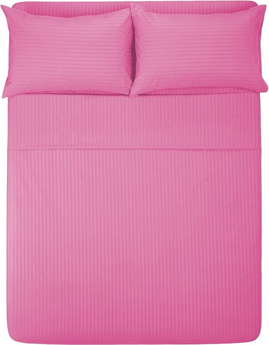 Juego De Sábanas Matrimoniales Melocotton - Color Rosa - Tacto Algodón , 1800 Hilos , Microfibra Grabada Ultra Suave, Hipoalergénica, Antiácaros , Ideal Para Todo El Año.