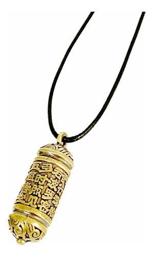 Collar Recipiente. Sutra Del Loto Bronce Botella.