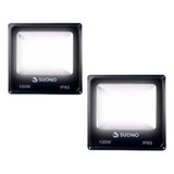 Pack X2 Reflector Led Blanco 100w Led Alta Potencia Exterior