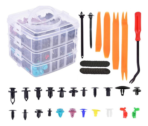 Kit Grapas Automotrices De 630 Piezas. Clips Y Herramientas