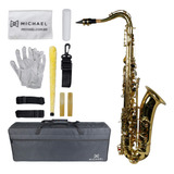 Saxofone Sax Tenor Bb Laqueado Si Bemol C/ Case Michael