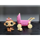 Littlest Pet Shop #216 Baby Monkey Carriage Hasbro 2005 
