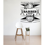 Vinil Decorativo Barbería Logo Cuadrado Para Pared