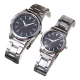 Relojes Pareja Regalo Novios 2 Pzas Plata Esposos Aniversari