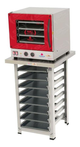 Forno Turbo Elét Prp-004 220v + Bancada + 8 Assadeira Progás