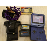 Game Boy Advanced Sp+ Leitor+ 20 Cartas Originais +3cartucho